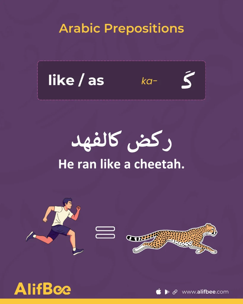 Arabic prepositions - ka